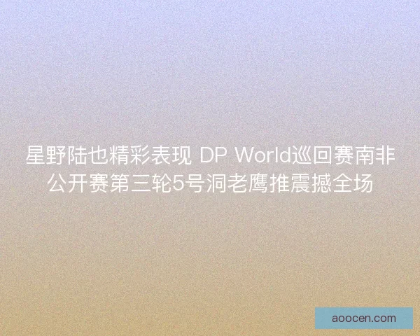 星野陆也精彩表现 DP World巡回赛南非公开赛第三轮5号洞老鹰推震撼全场 星野陆也精彩表现 DP World巡回赛南非公开赛第三轮5号洞老鹰推震撼全场