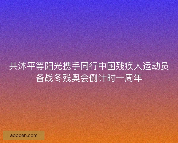 共沐平等阳光携手同行中国残疾人运动员备战冬残奥会倒计时一周年 共沐平等阳光携手同行中国残疾人运动员备战冬残奥会倒计时一周年