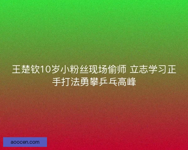 王楚钦10岁小粉丝现场偷师 立志学习正手打法勇攀乒乓高峰 王楚钦10岁小粉丝现场偷师 立志学习正手打法勇攀乒乓高峰